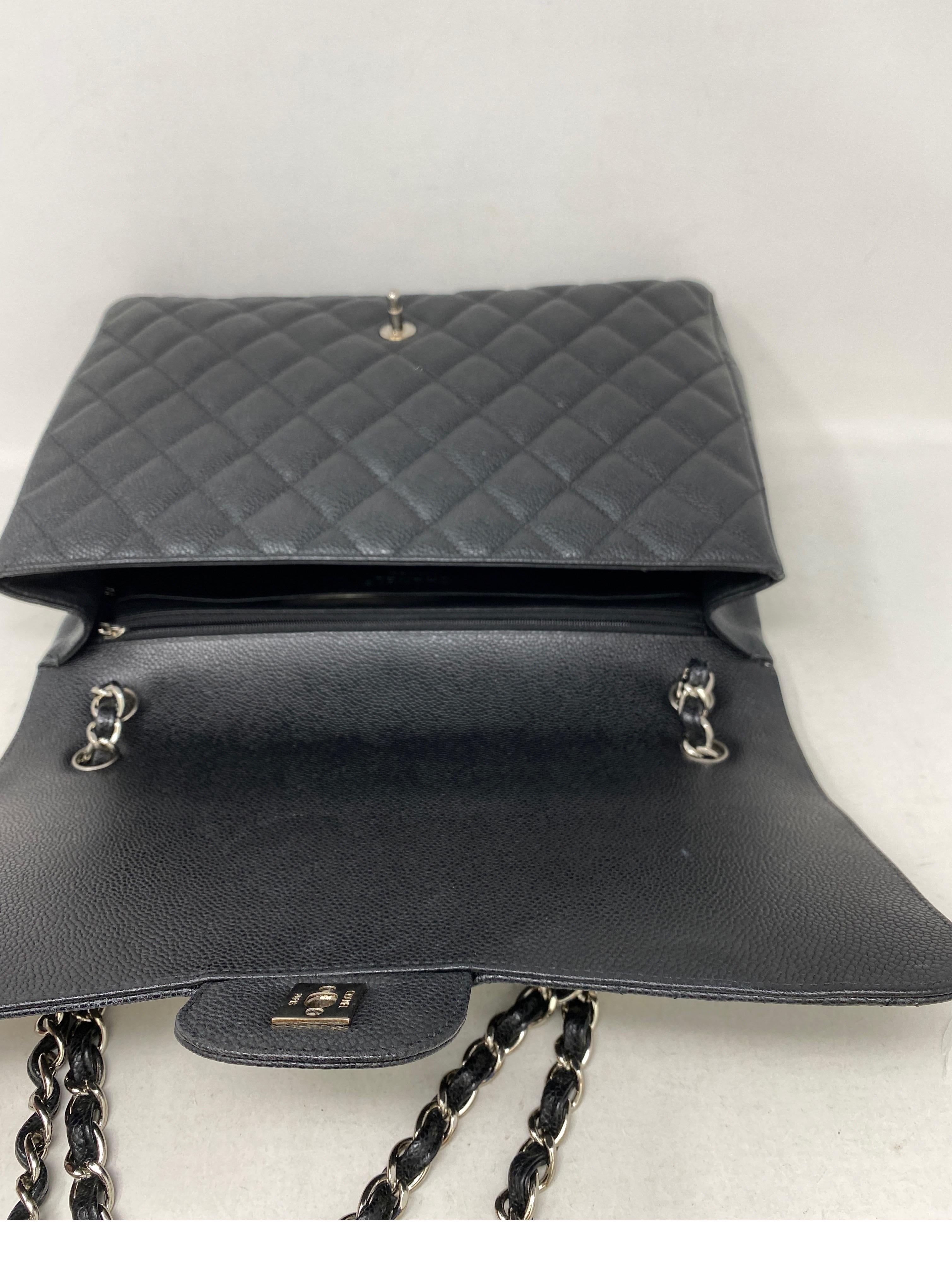 Chanel Black Maxi Single Flap Bag  6