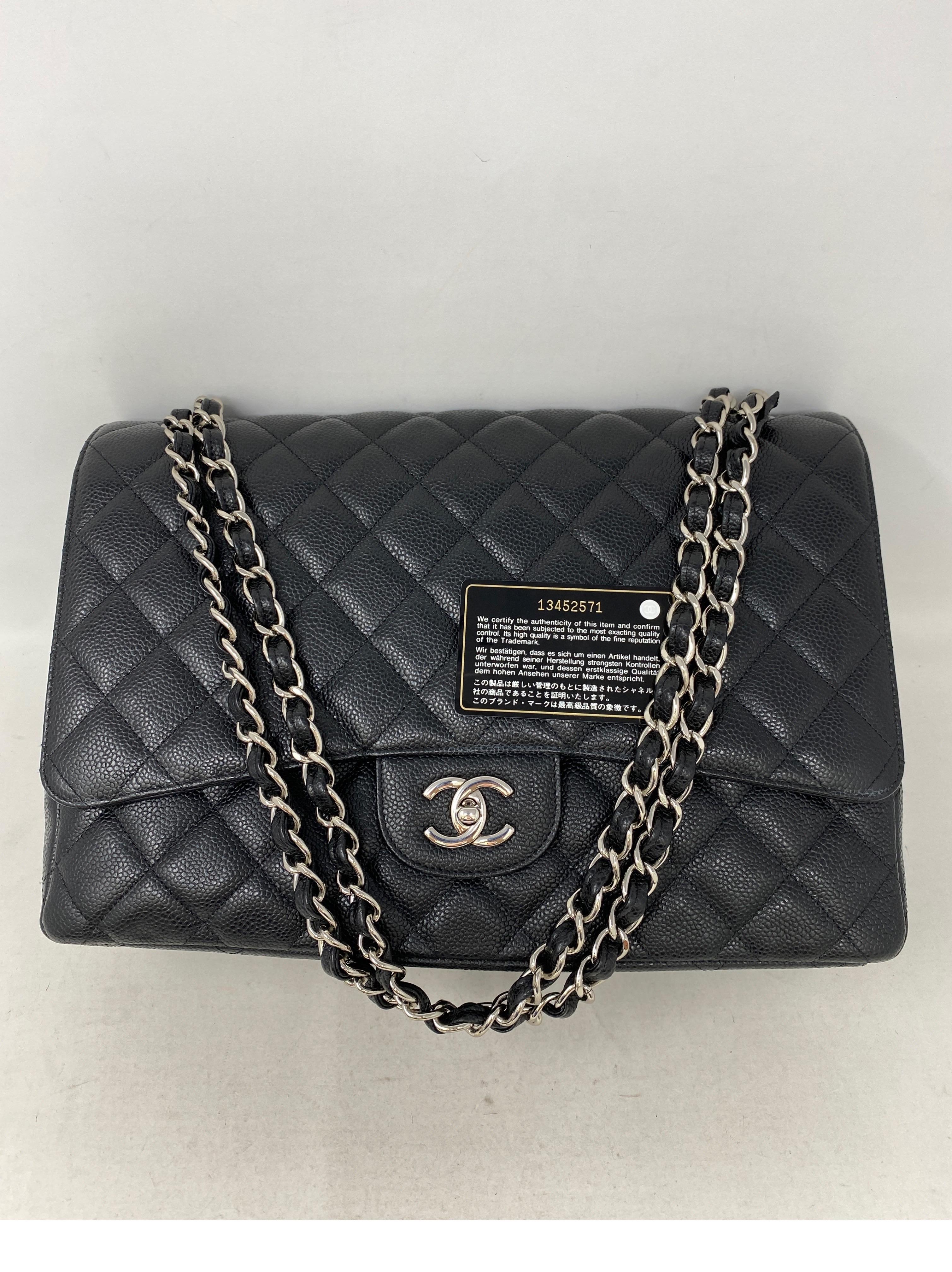 Chanel Black Maxi Single Flap Bag  11