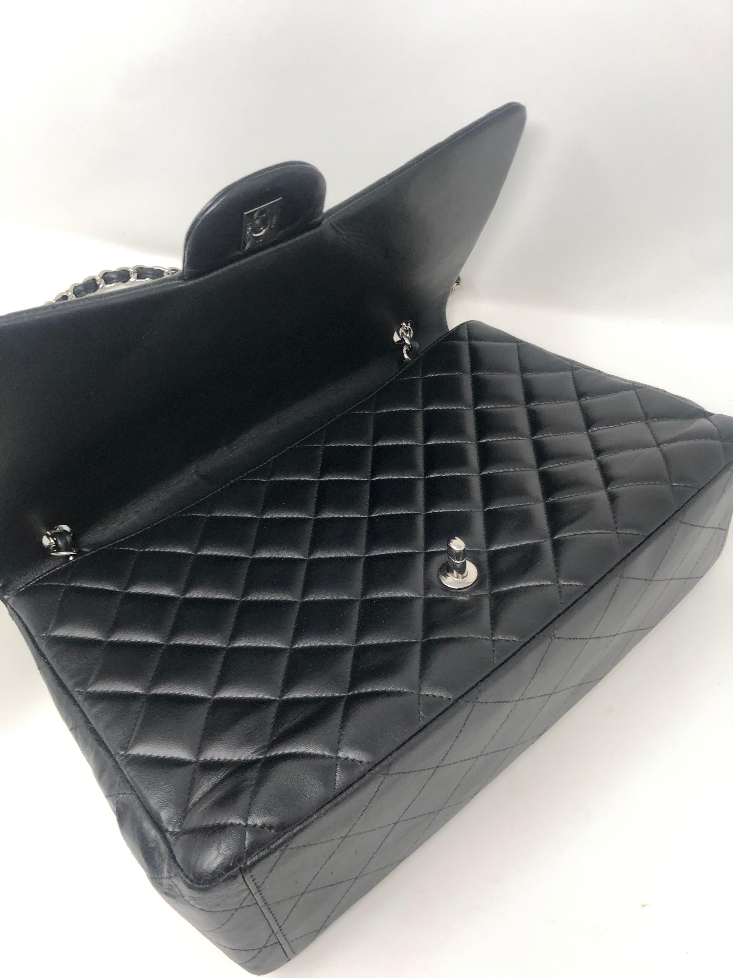 Chanel Black Maxi Single Flap Bag  2