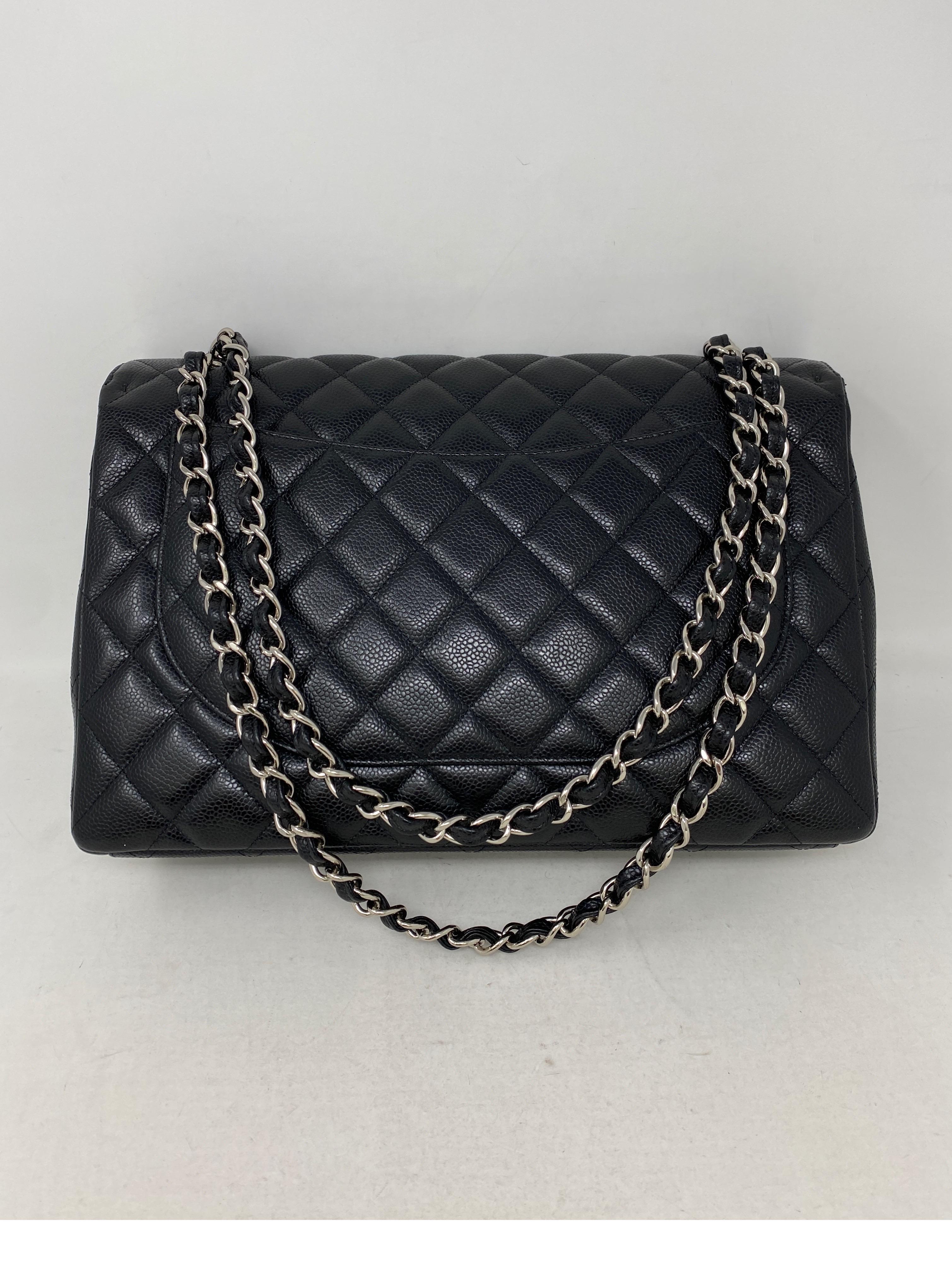Chanel Black Maxi Single Flap Bag  2