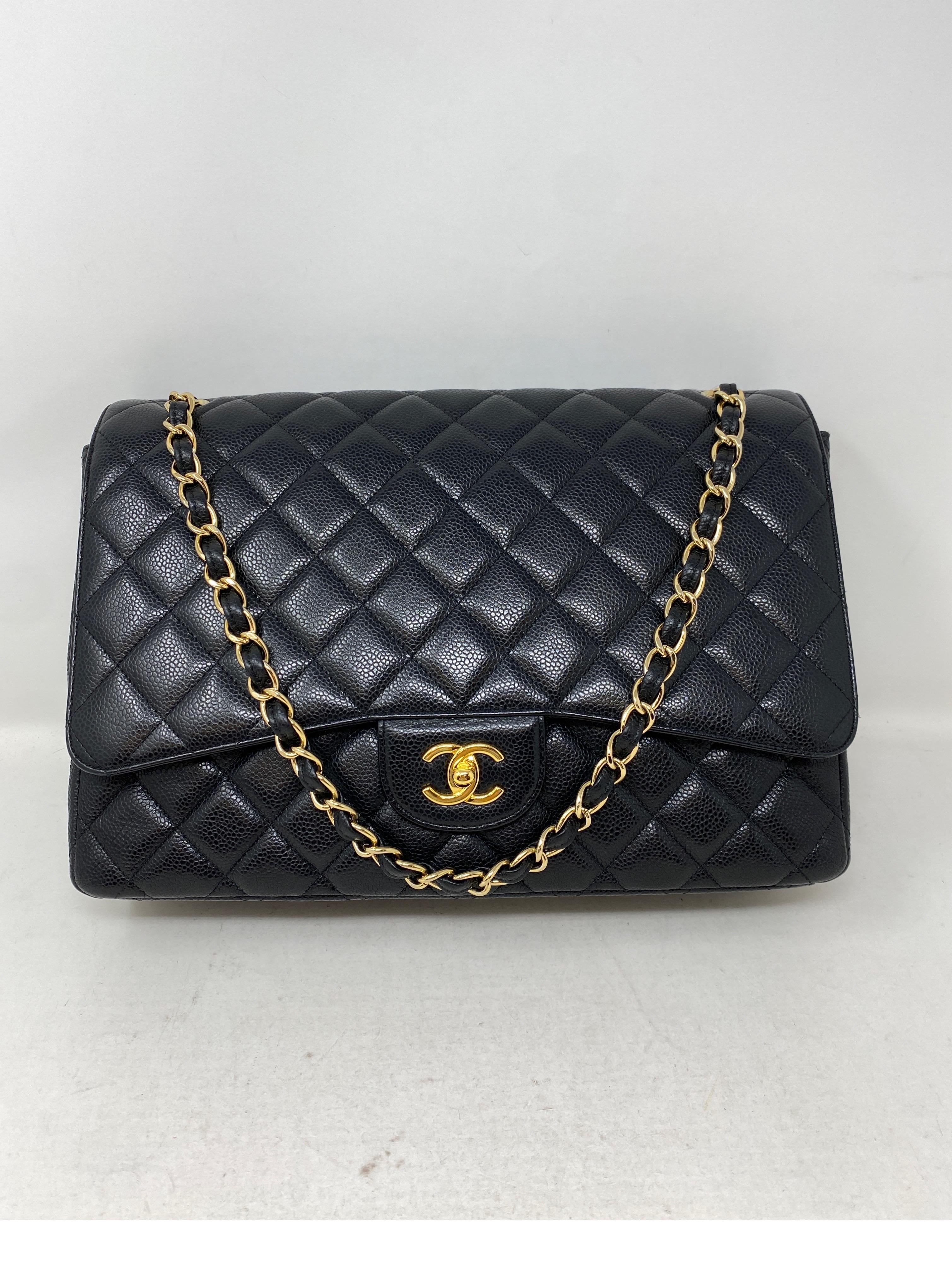 Chanel Black Maxi Single Flap Bag  5
