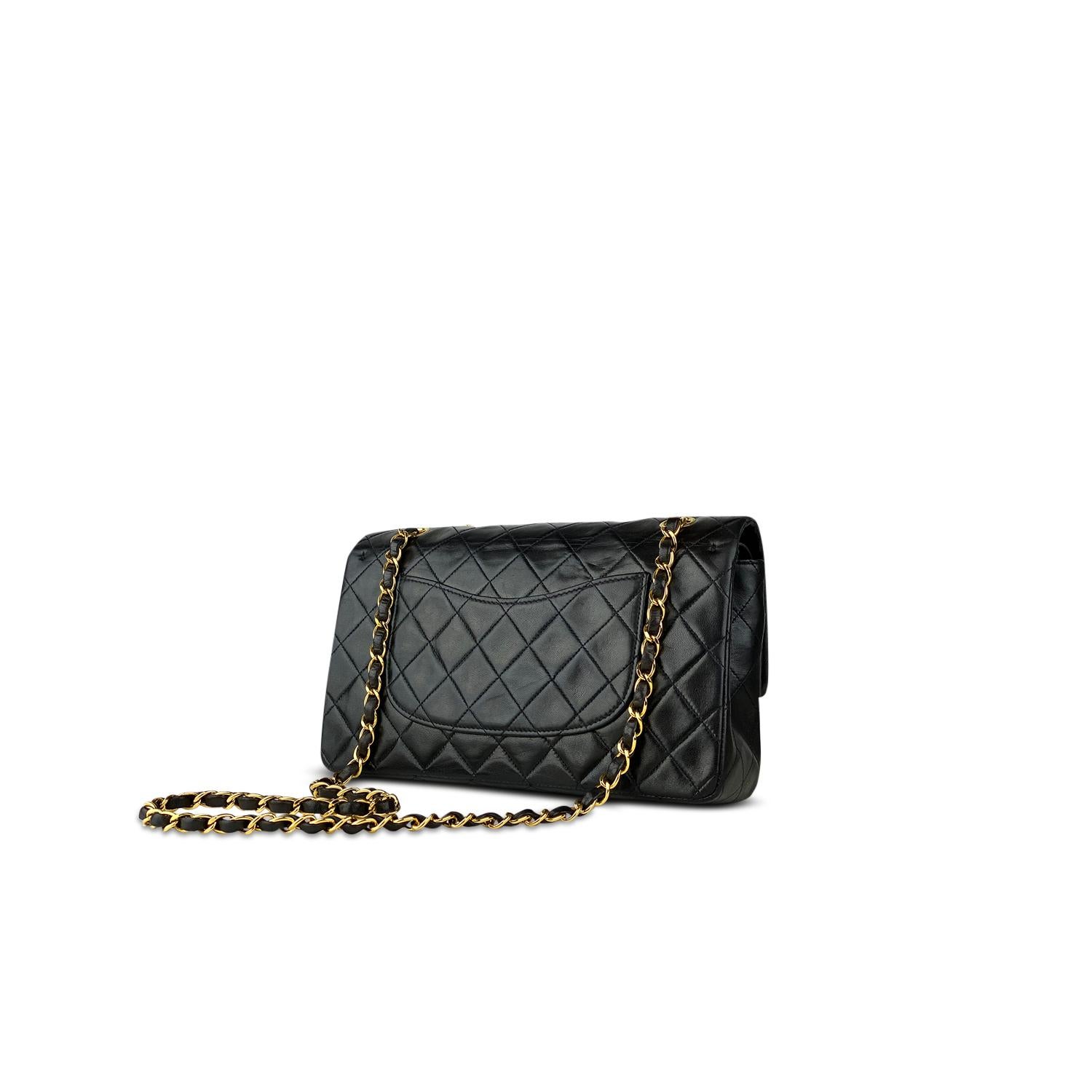 Women's Chanel Black Medium Classic/Timeless Double Flap Bag For Sale