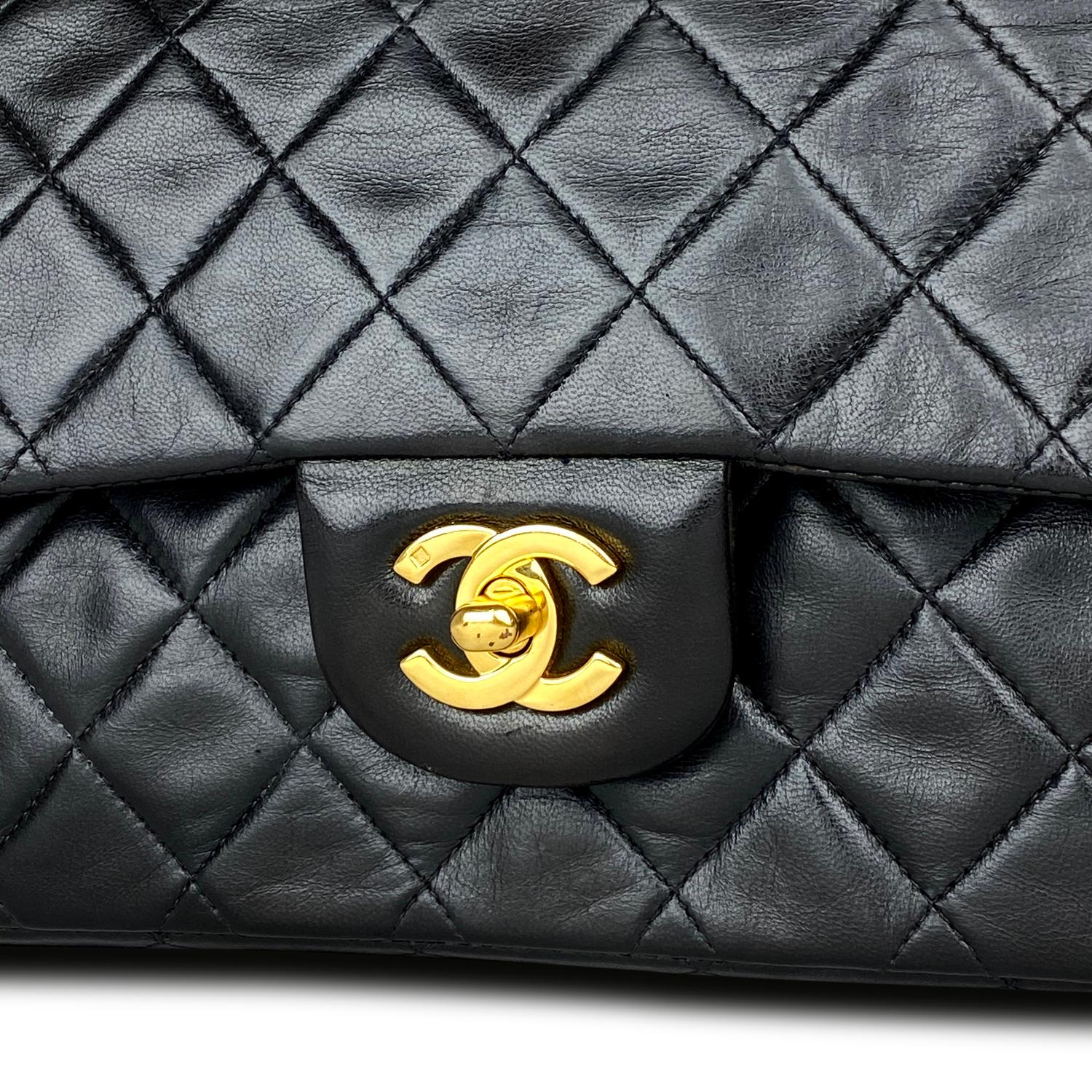 Chanel Black Medium Classic/Timeless Double Flap Bag For Sale 1