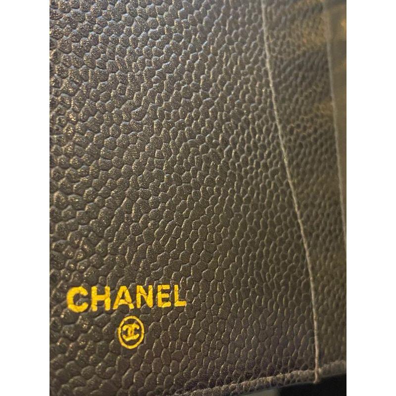 Chanel Black Medium Ring Agenda Mm Caviar Cc Diary Notebook Cover 872906 4