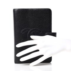 Chanel Chanel Schwarz Medium Ring Agenda Mm Kaviar Cc Diary Notebook Cover 872906