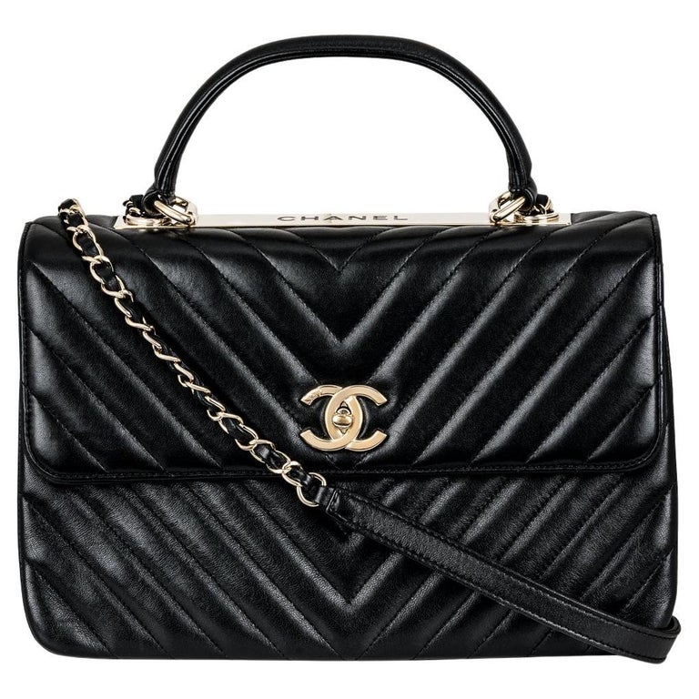CHANEL Trendy CC Small Quilted Black Lambskin Ruthenium Hardware 2015 -  BoutiQi Bags