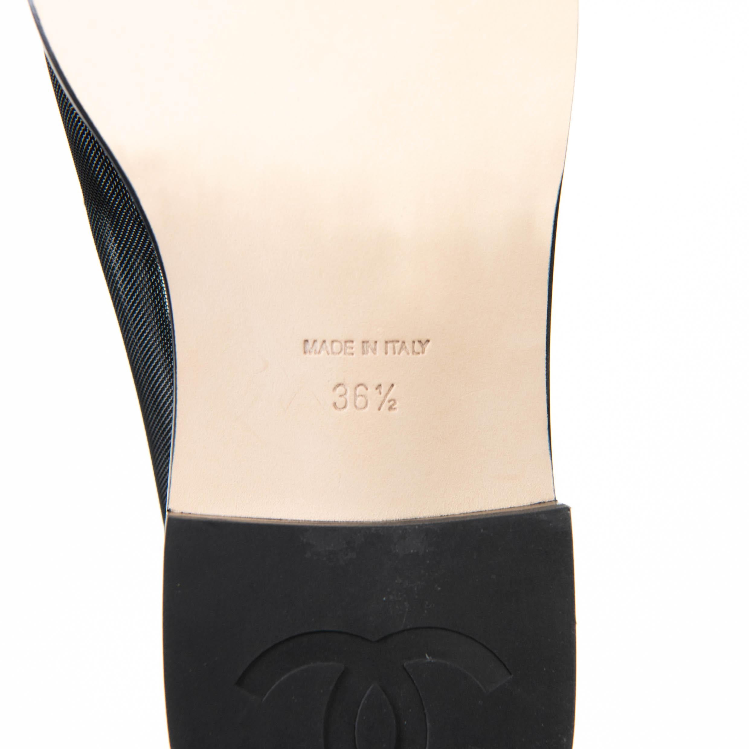 Chanel Black Mesh and Satin Beaded CC Slip On Loafers Size 36.5 In Excellent Condition In Corona Del Mar, CA