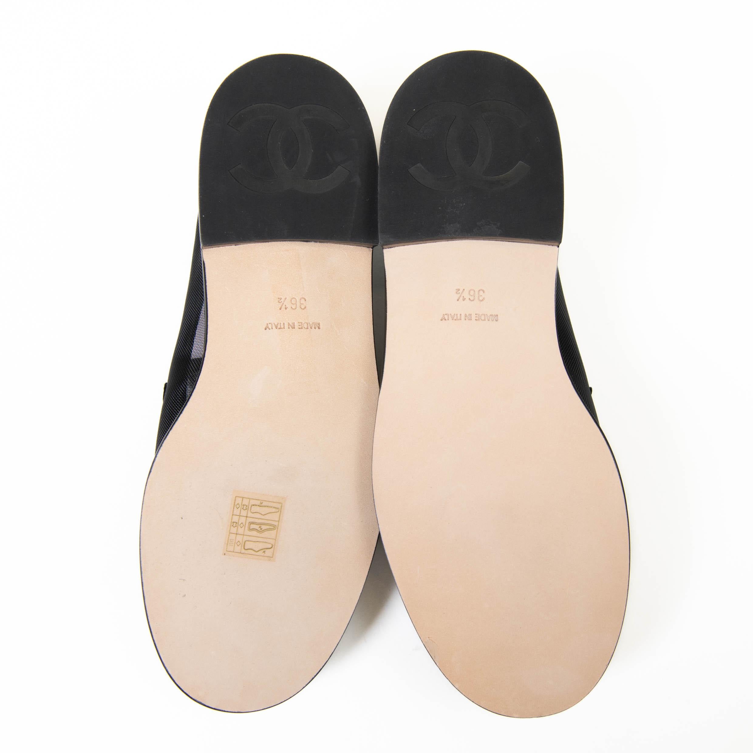 Chanel Black Mesh and Satin Beaded CC Slip On Loafers Size 36.5 1