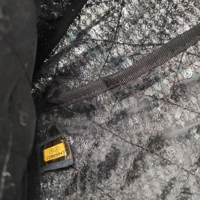 Chanel Black Mesh and Sequins Jumbo Maxi Classic Flap Silver Hardware 2008 en vente 4