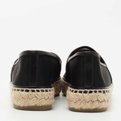 Chanel Black Mesh CC Espadrille Flats Size 37