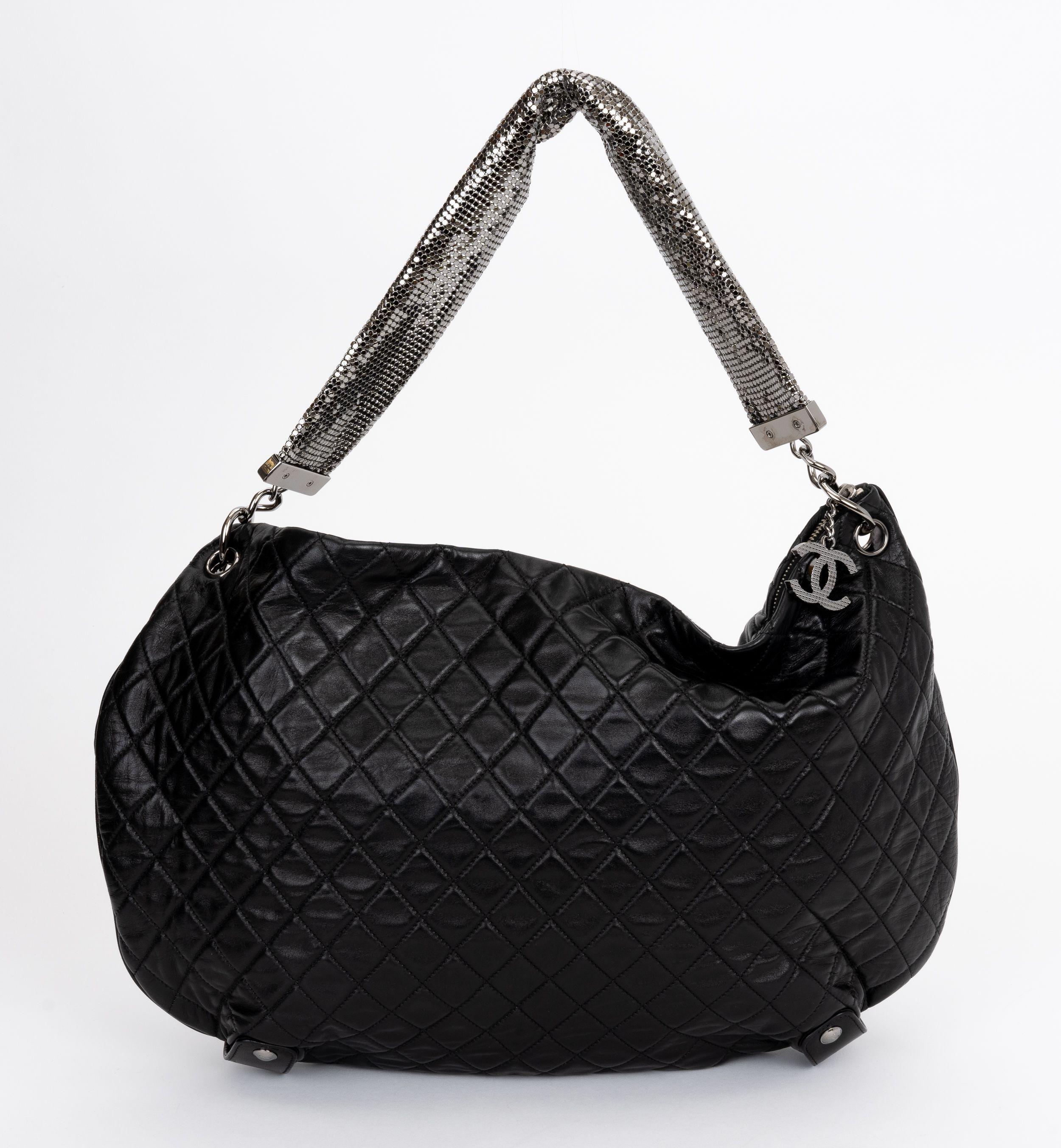 Women's Chanel Black Mesh Chain Mail Bag For Sale