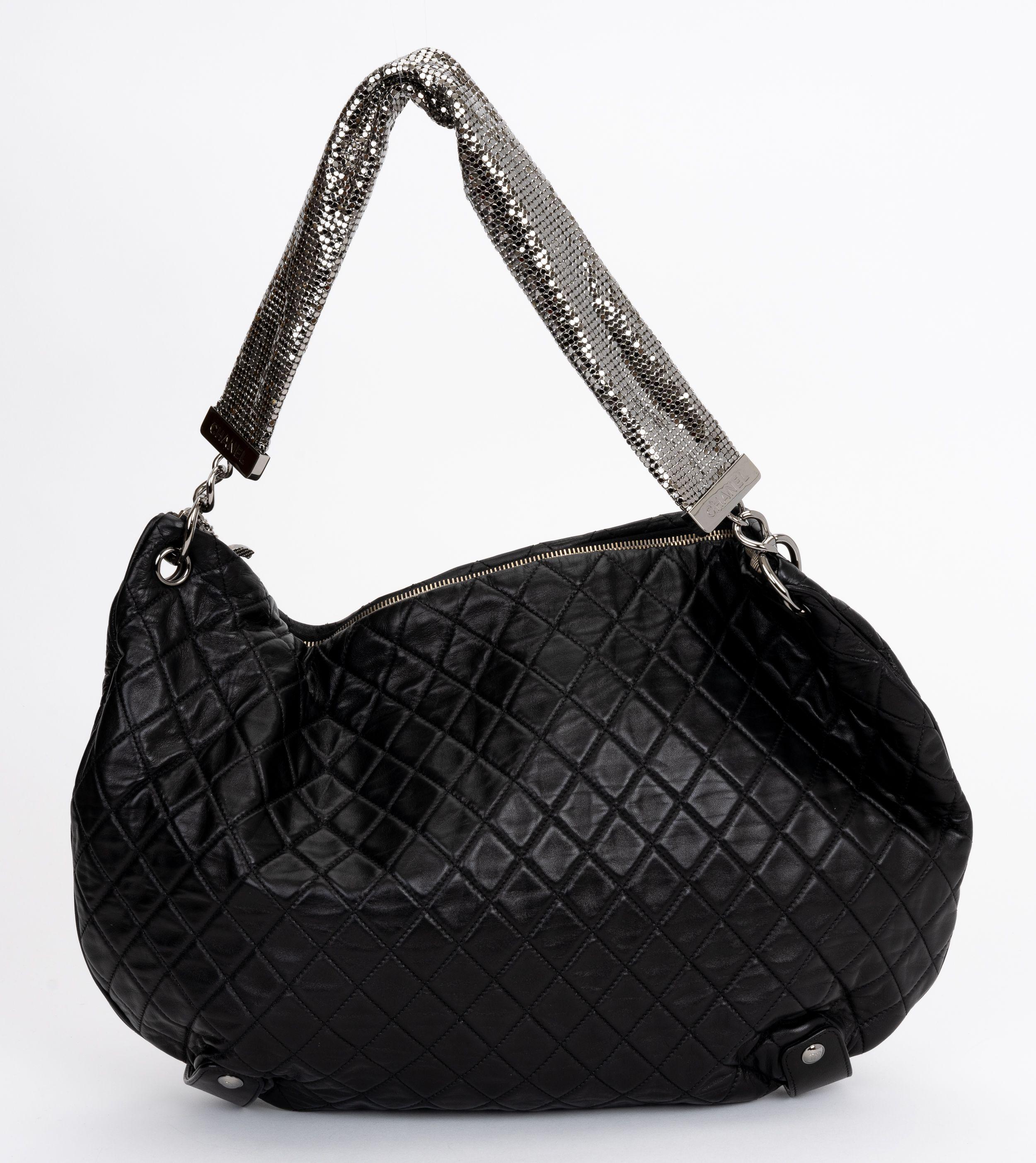 Chanel Black Mesh Chain Mail Bag For Sale 2