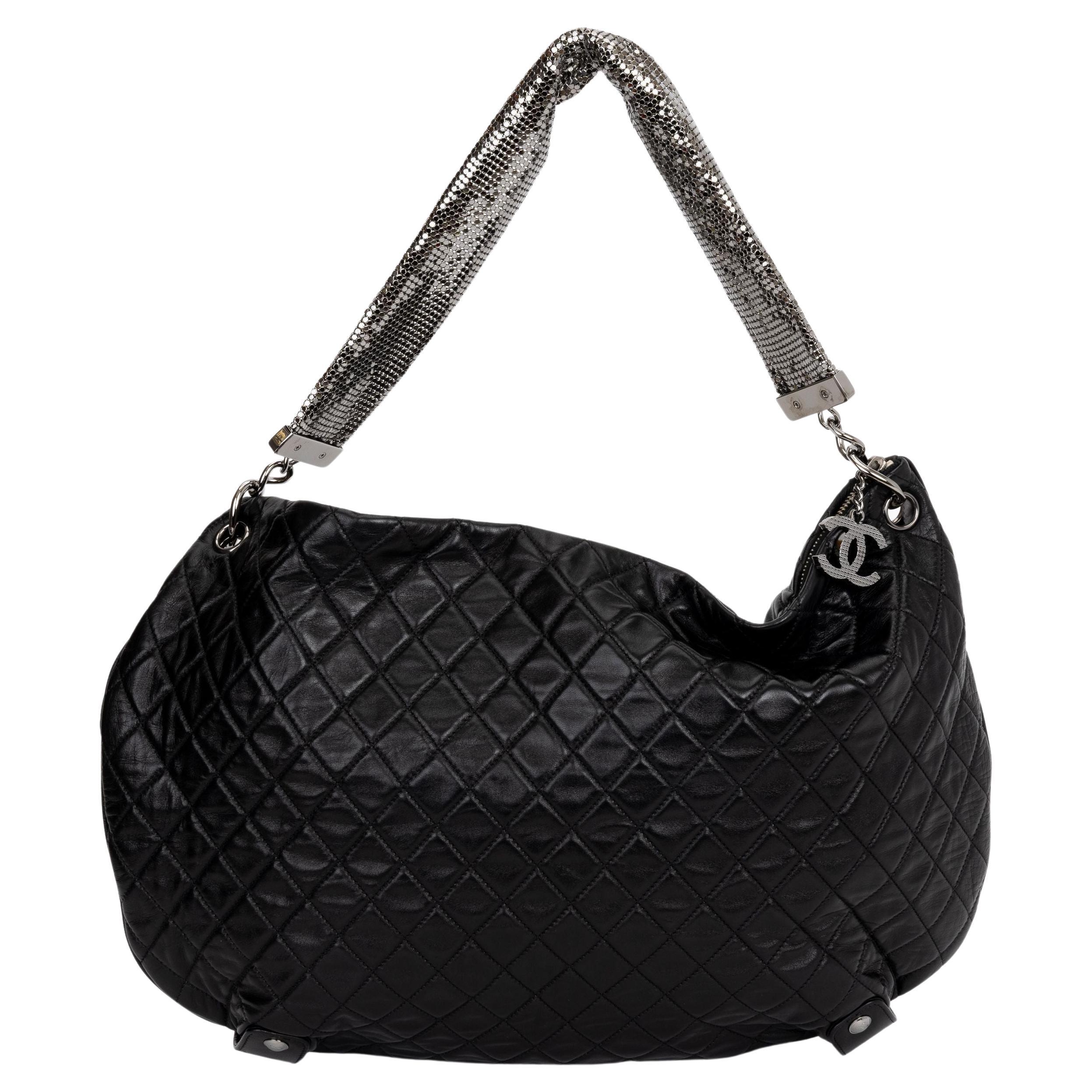 Chanel Black Mesh Chain Mail Bag For Sale