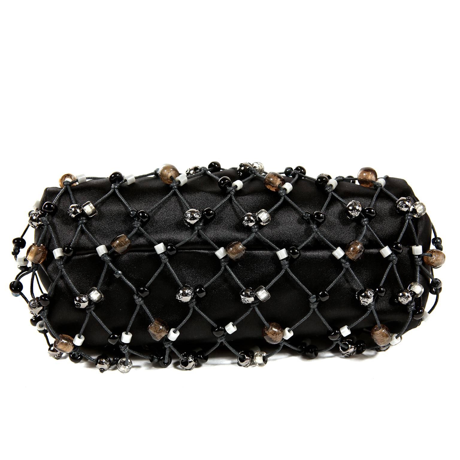 Women's Chanel Black Mesh Evening Bag