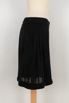 Chanel Black Mesh Skirt with a CC Logo 44FR