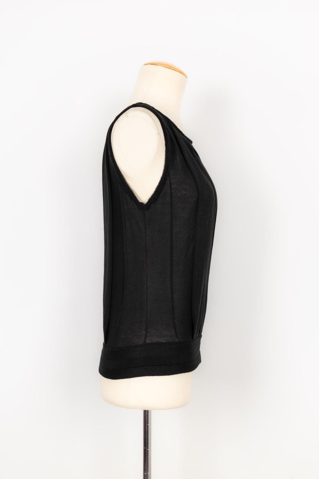 Women's Chanel Black Mesh Sleeveless Top For Sale