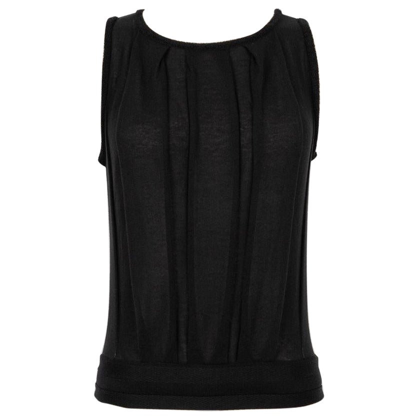 Top senza maniche a rete nero Chanel