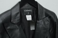 Chanel Black Metallic Fitted with Silver Logo Buttons Jacket
