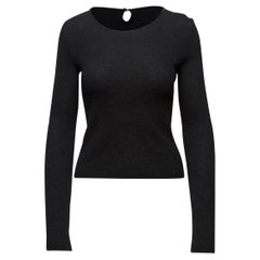 Chanel Black Metallic Long Sleeve Top