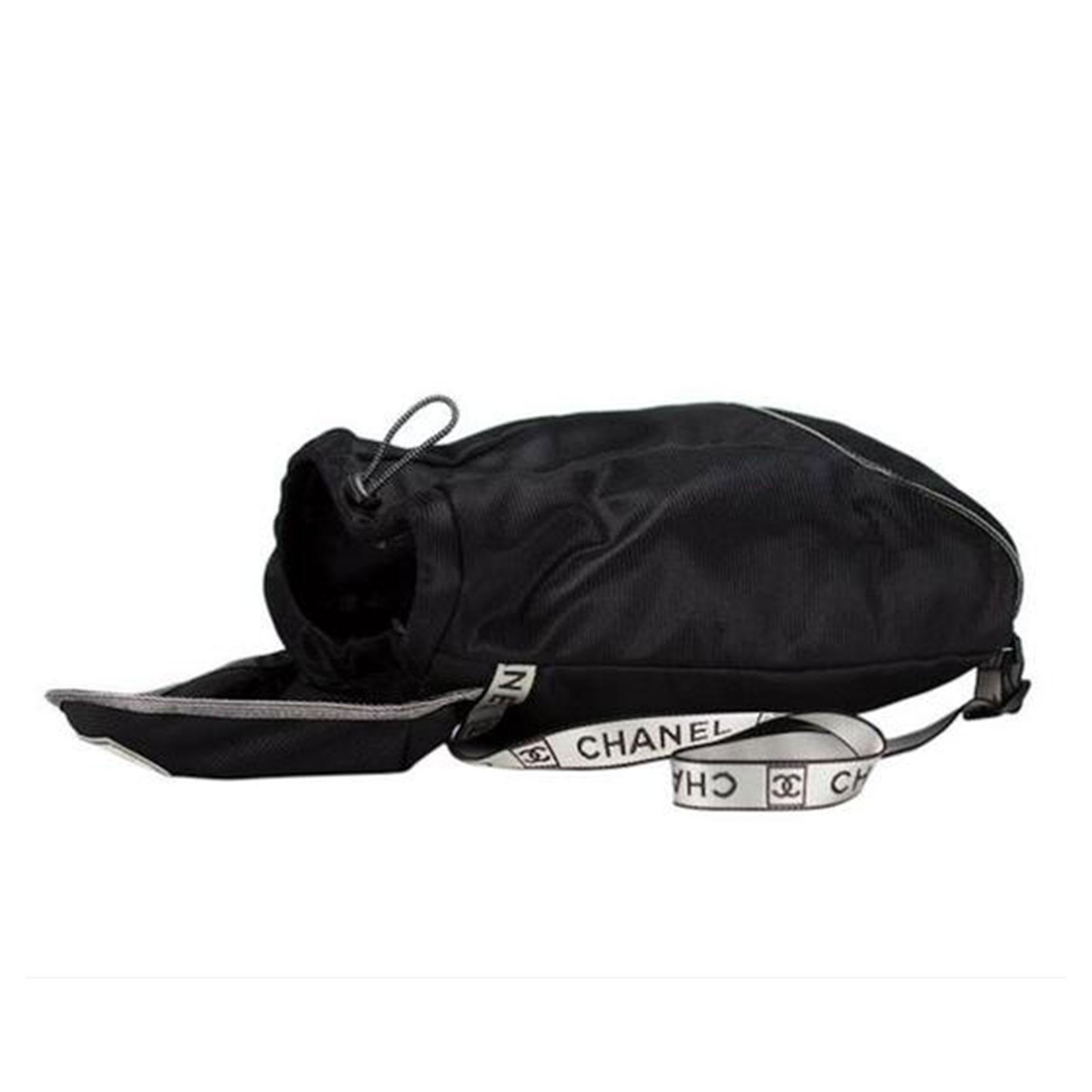 Chanel Black Microfiber Mini Mesh Sport Gym Nylon Backpack For Sale 3