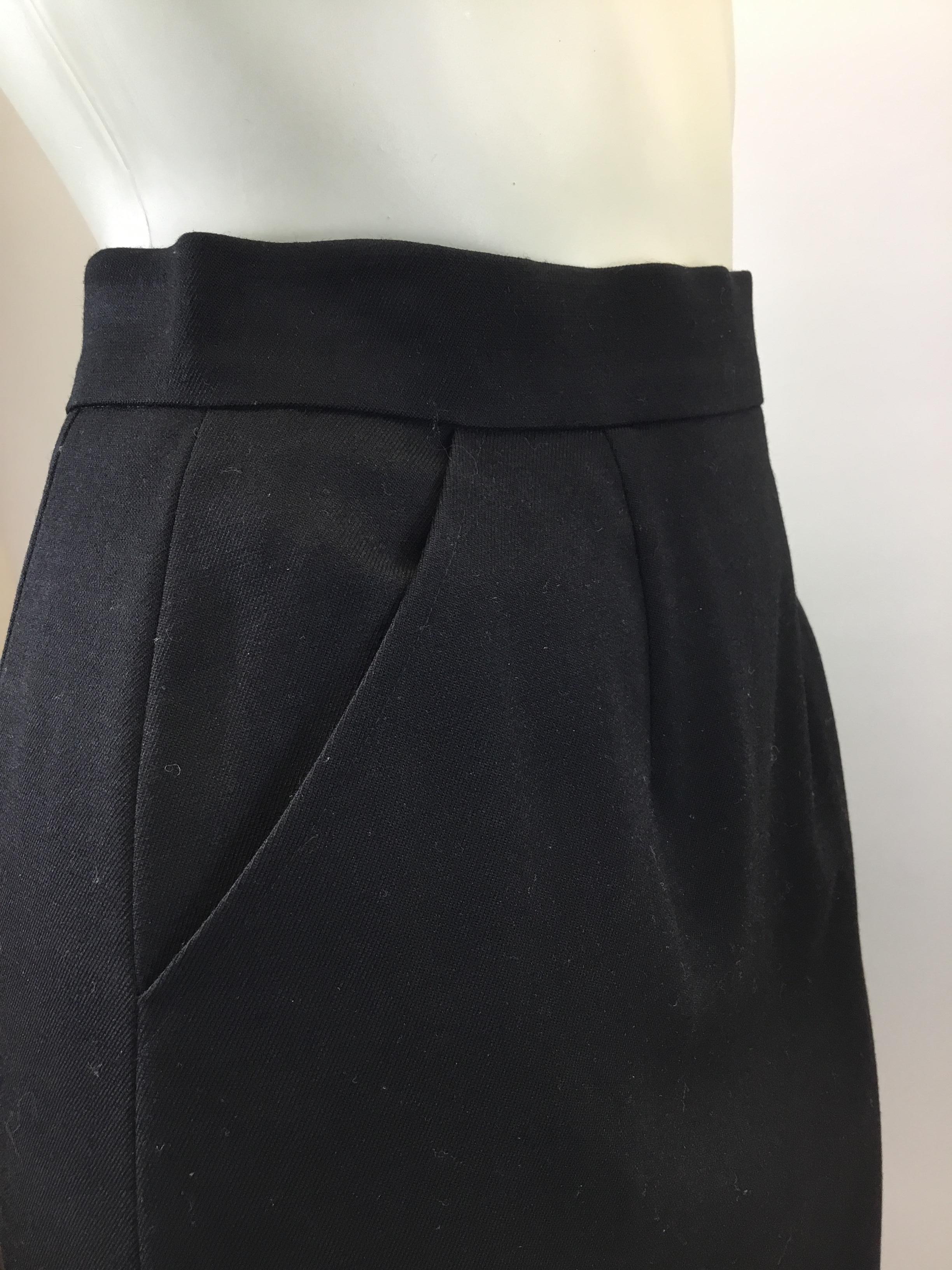 Chanel Black Mid-Length Skirt with Gold Buttons For Sale 2