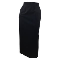 Chanel Black Mid-Length Skirt with Gold Buttons