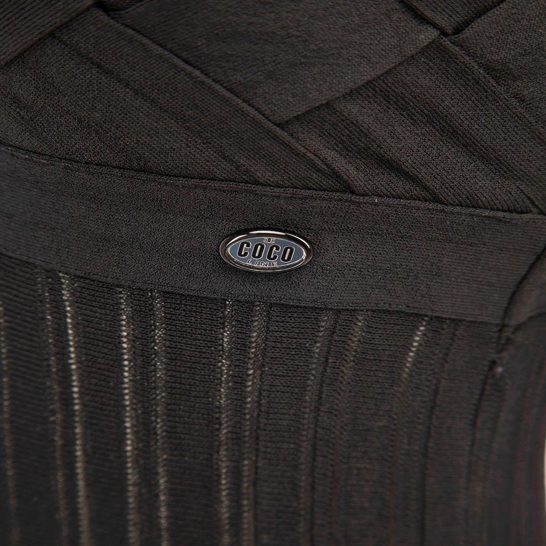 Women's Chanel Black Midi Sleeveless Woven Detail Dress Size M For Sale