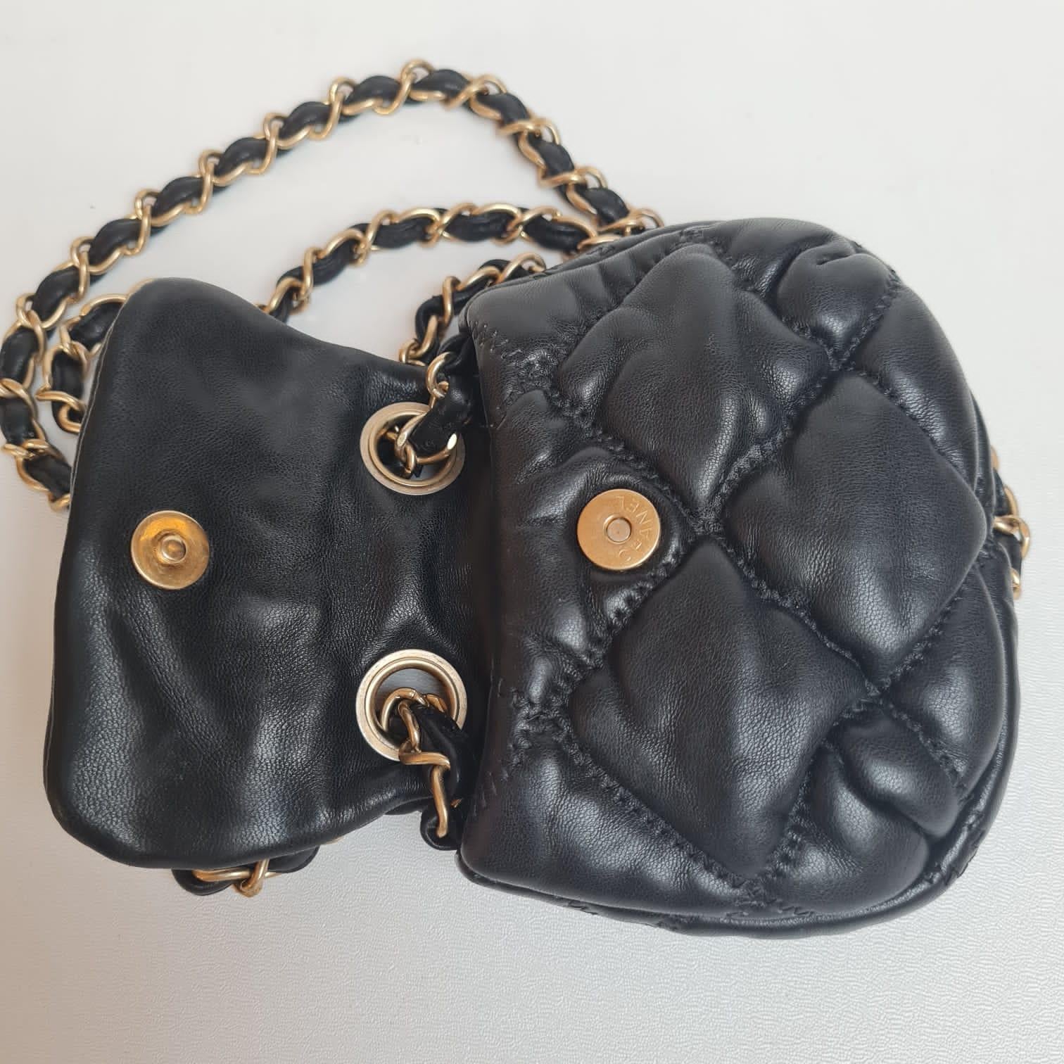 Chanel Black Mini Bubble Quilted Flap Crossbody Bag 9