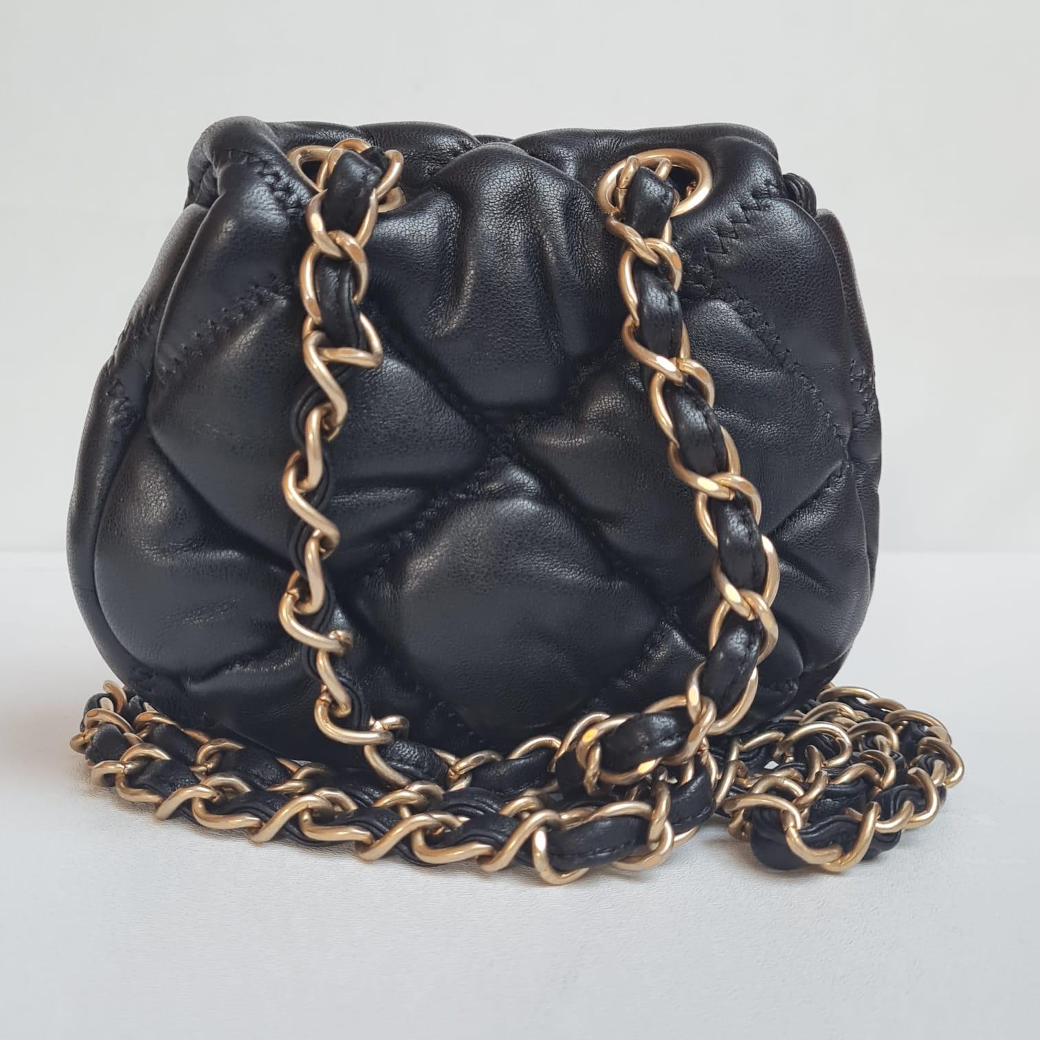 Chanel Black Mini Bubble Quilted Flap Crossbody Bag 5