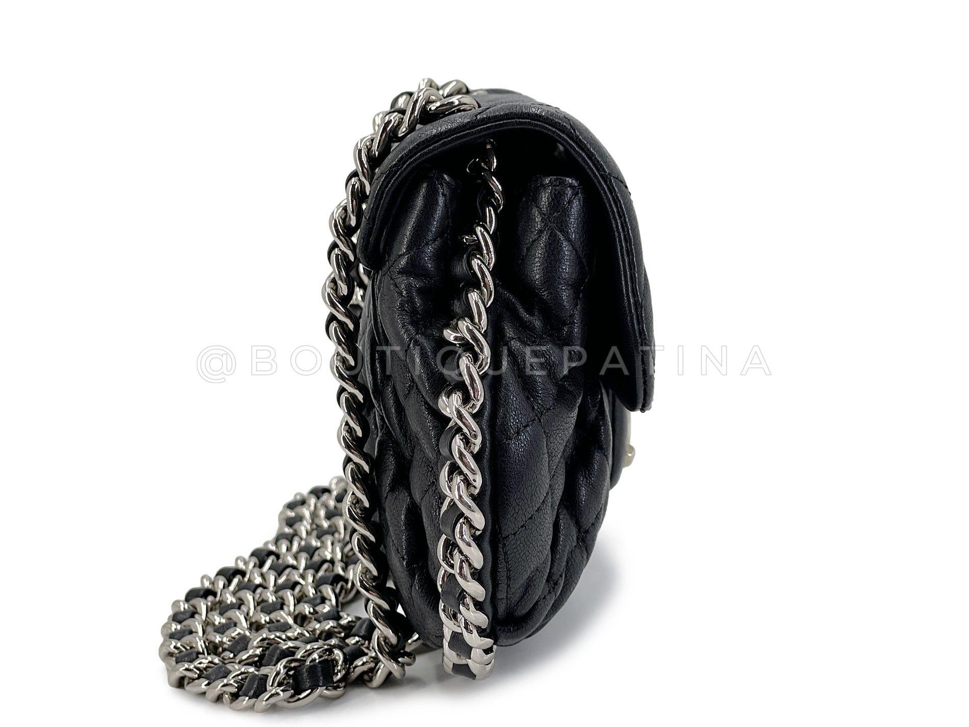 Women's Chanel Black Mini Chain Around Flap Crossbody Messenger Bag SHW 68051