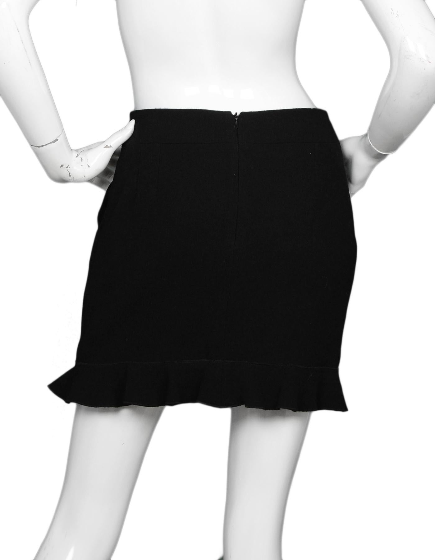 black skirt with ruffle bottom