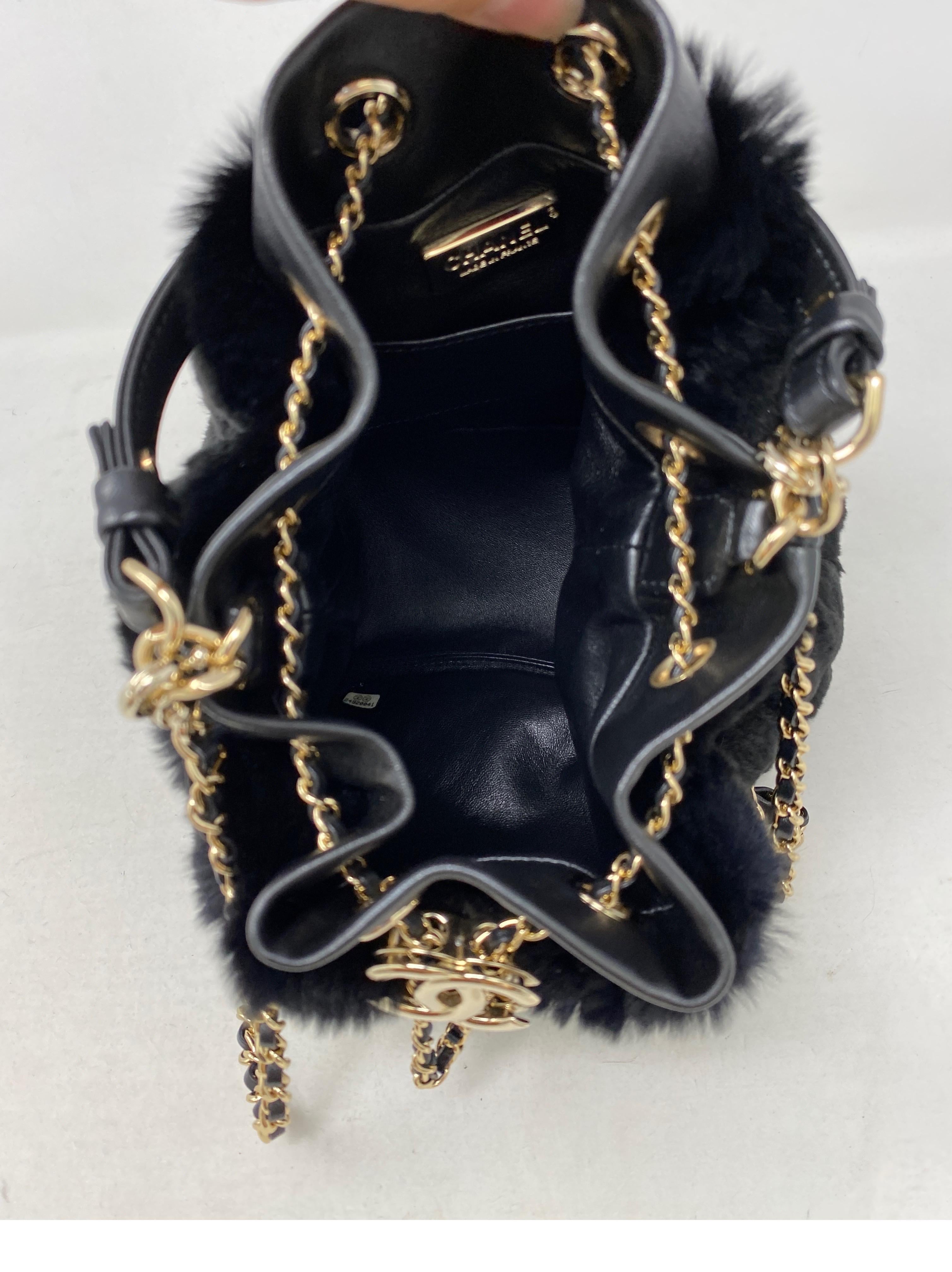 Chanel Black Mink Bucket Bag 4