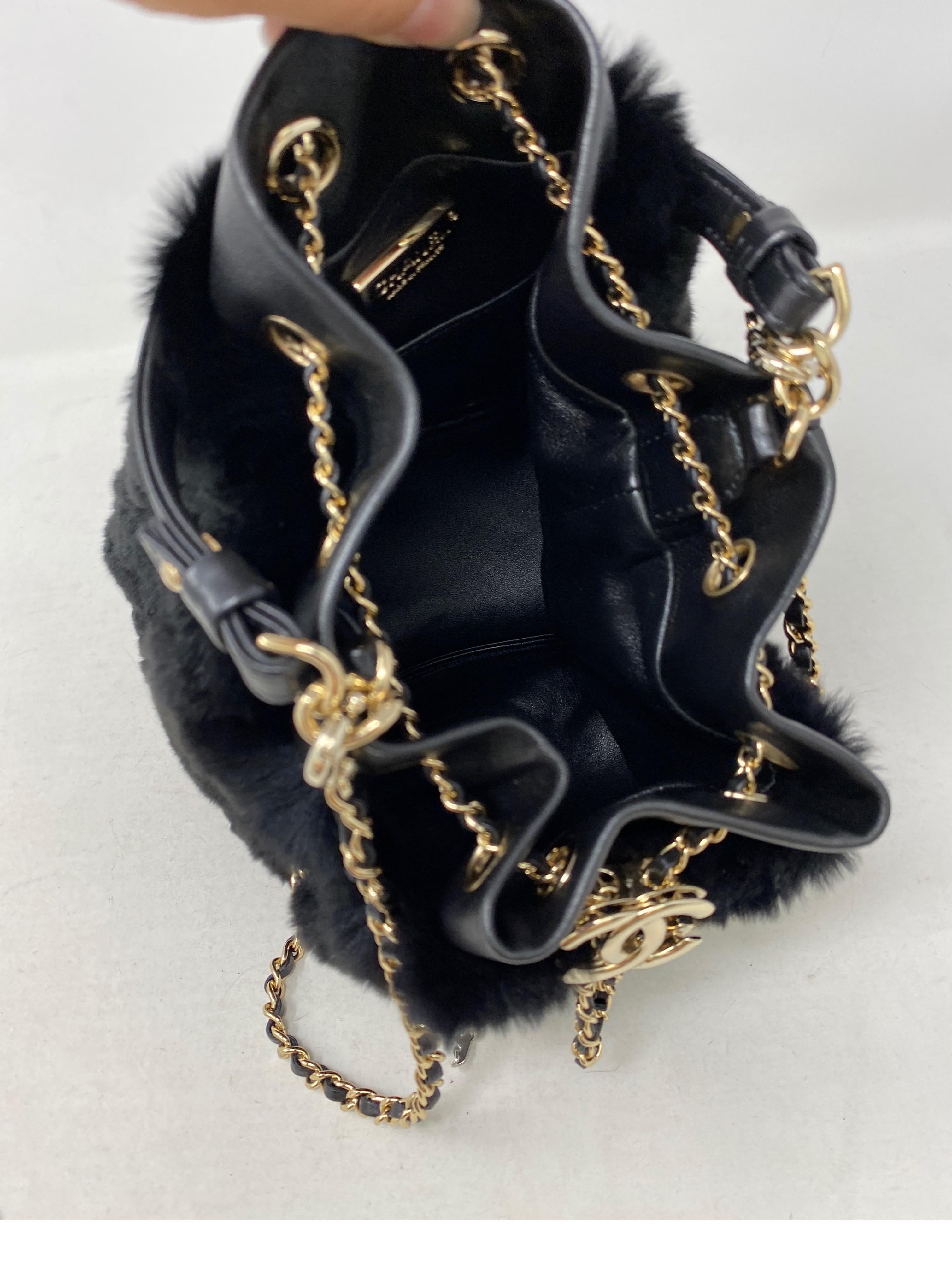Chanel Black Mink Bucket Bag 5