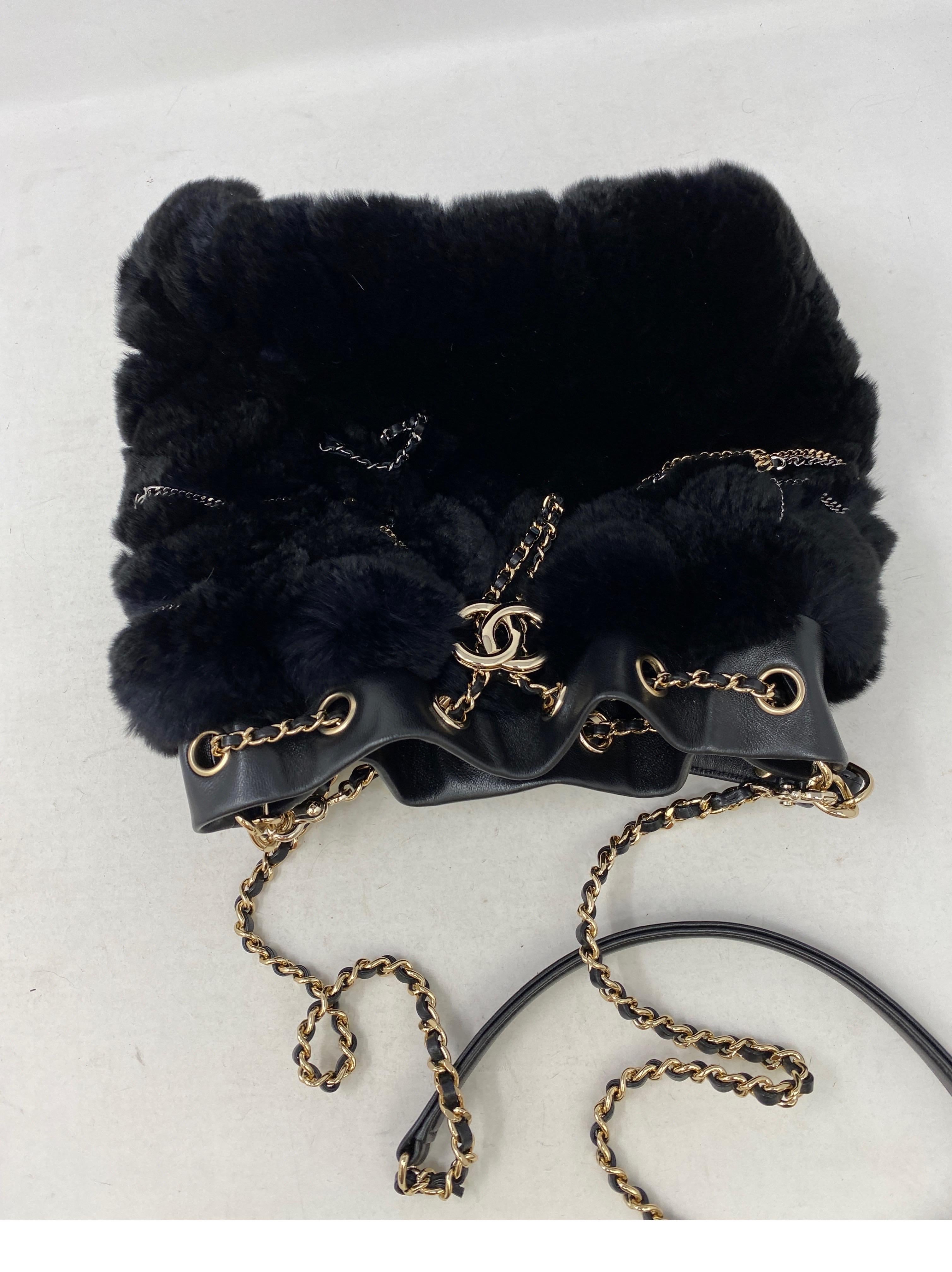 Chanel Black Mink Bucket Bag 8