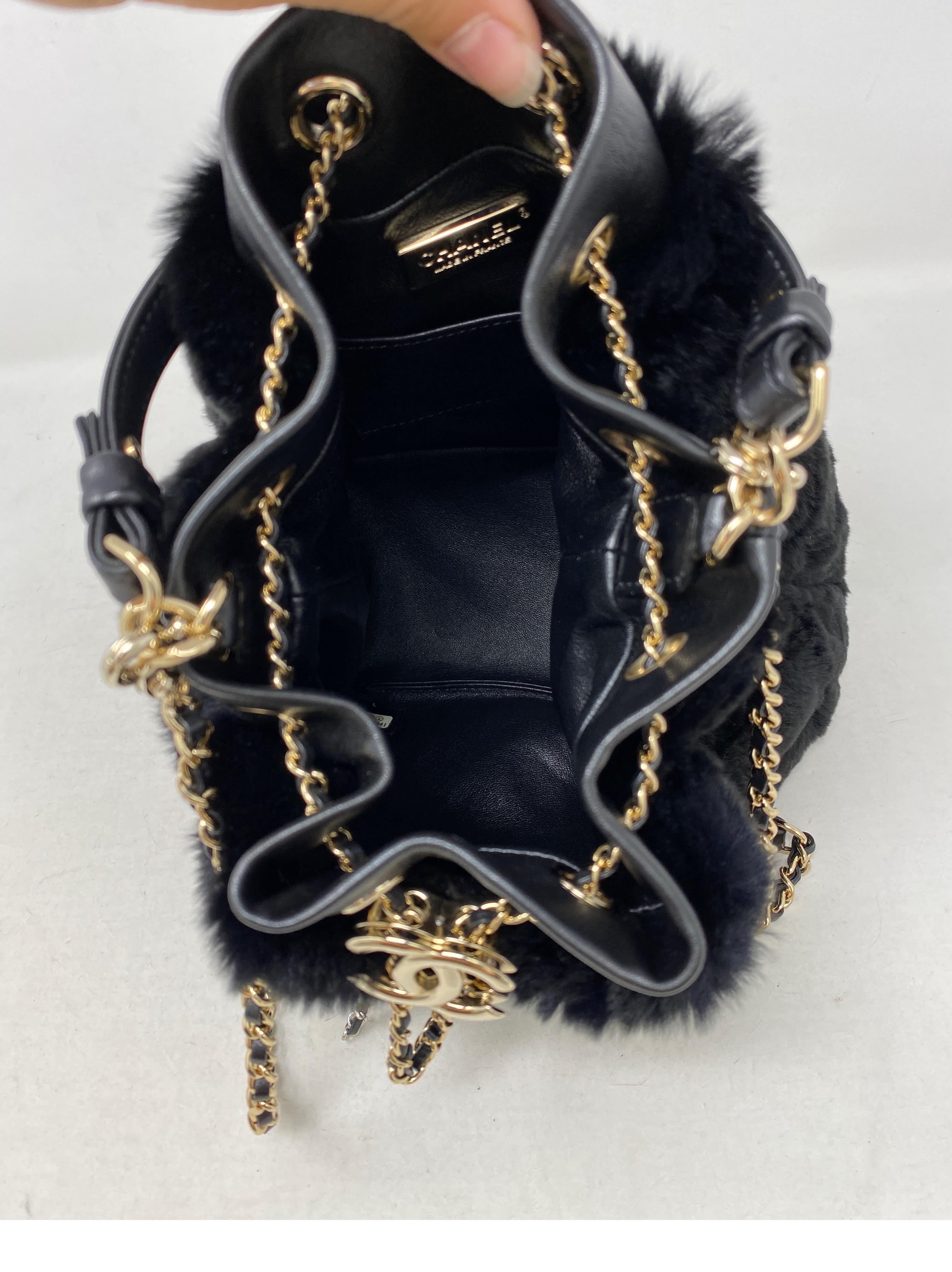 Chanel Black Mink Bucket Bag 3