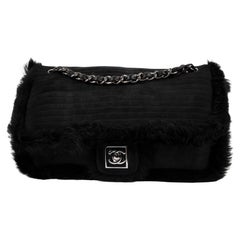 Chanel Black Mink Fur CC Flap Bag