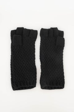 Chanel Black Mitten-Style Gloves