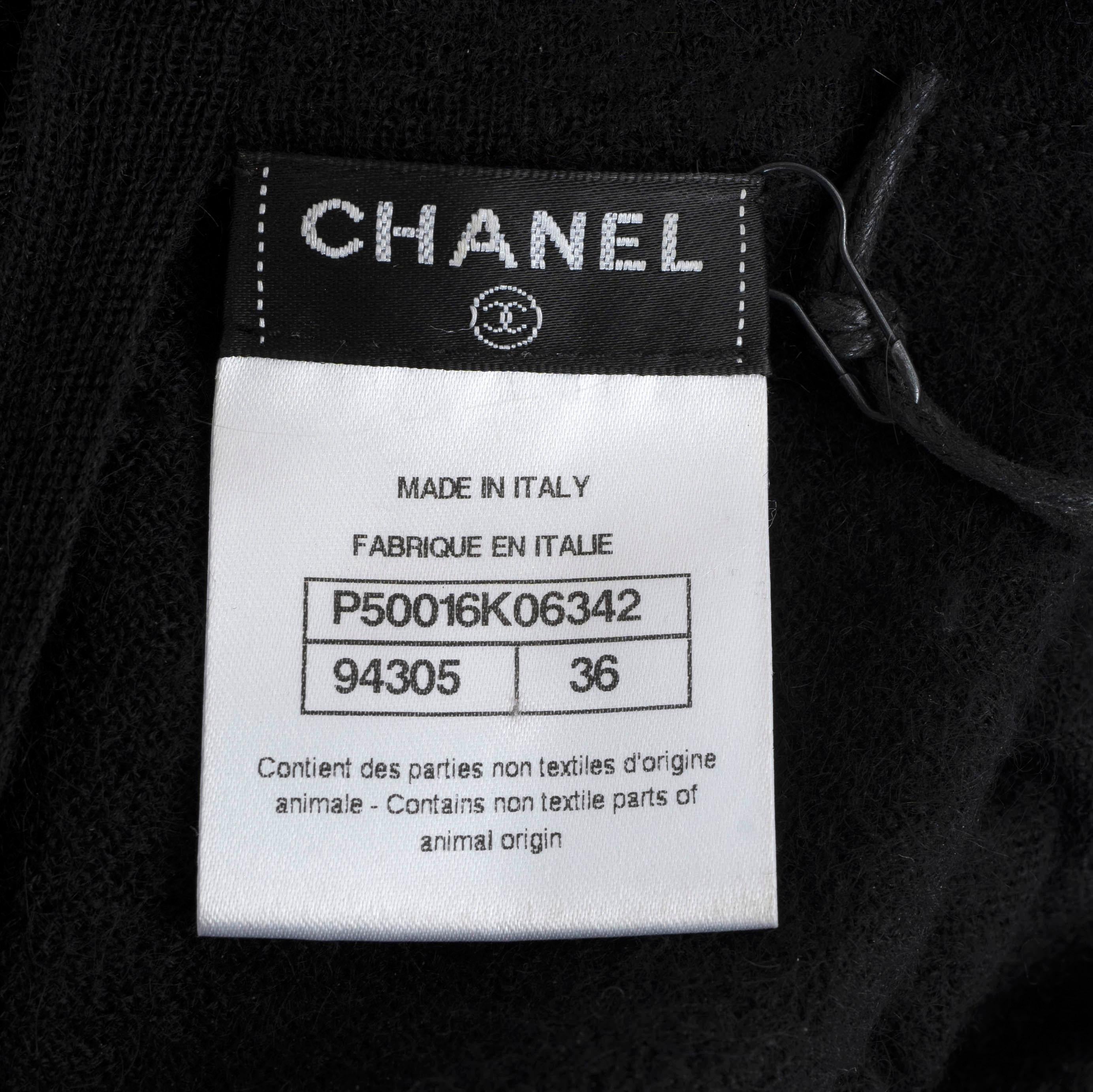 CHANEL negro mohair 2014 14B PEARL EMBELLISHED KNIT Vestido 36 XS en venta 2
