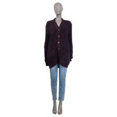 CHANEL black mohair & cashmere 2014 PEARL Cardigan Sweater 38 S