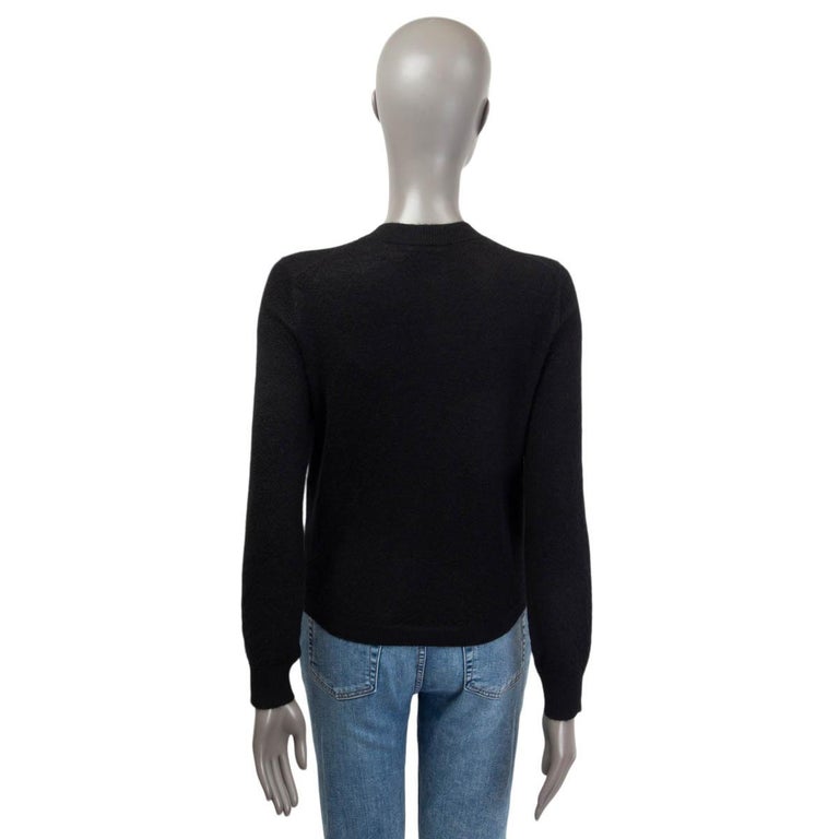 CHANEL black mohair and cashmere 2014 PEARL Cardigan Sweater 38 S For Sale  at 1stDibs