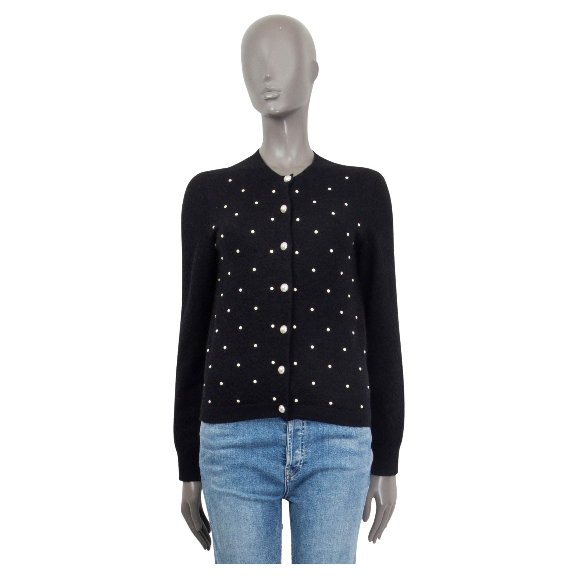 black mohair and cashmere 2014 Cardigan Sweater S For Sale 1stDibs | chanel pearl sweater
