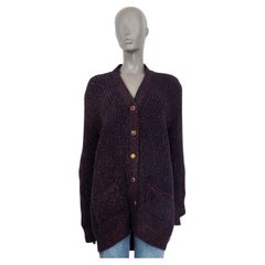 CHANEL black mohair & cashmere 2014 PEARL Cardigan Sweater 38 S