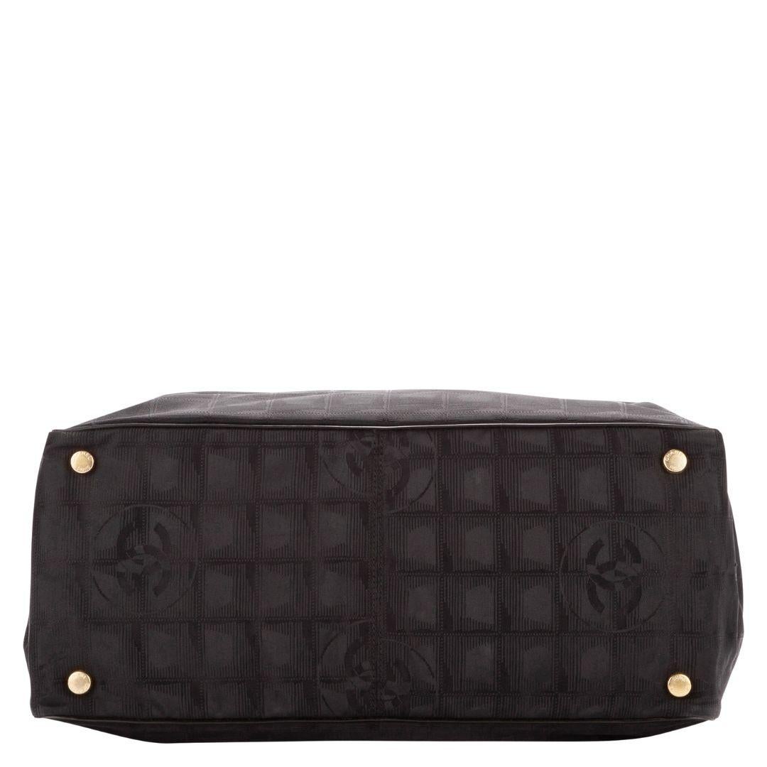 Women's or Men's Chanel Black Monogram Travel Ligne Tote