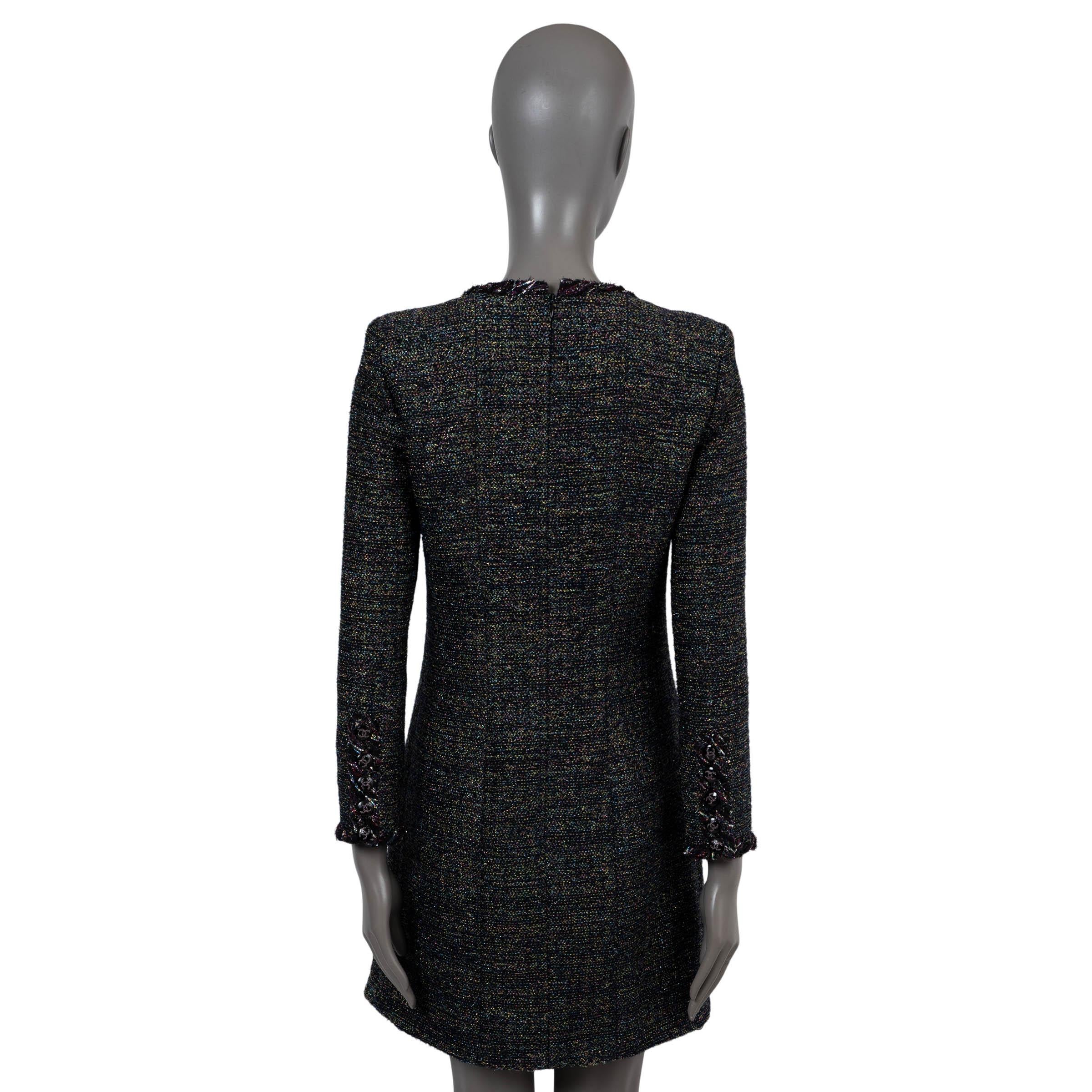 Black CHANEL black & multi 2021 21K LUREX TWEED Dress 38 S For Sale