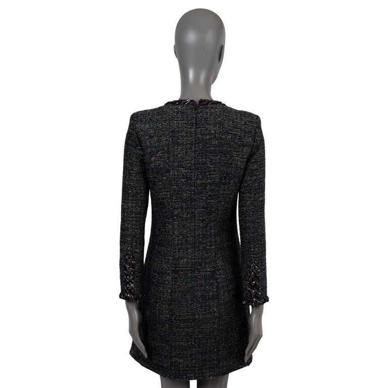 chanel black tweed dress Midi dress - Embroidered tweed, silk & velvet, black  Fashion