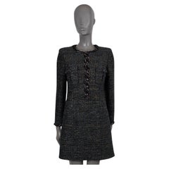 CHANEL Black & multi 2021 21K LUREX TWEED Dress 38 S