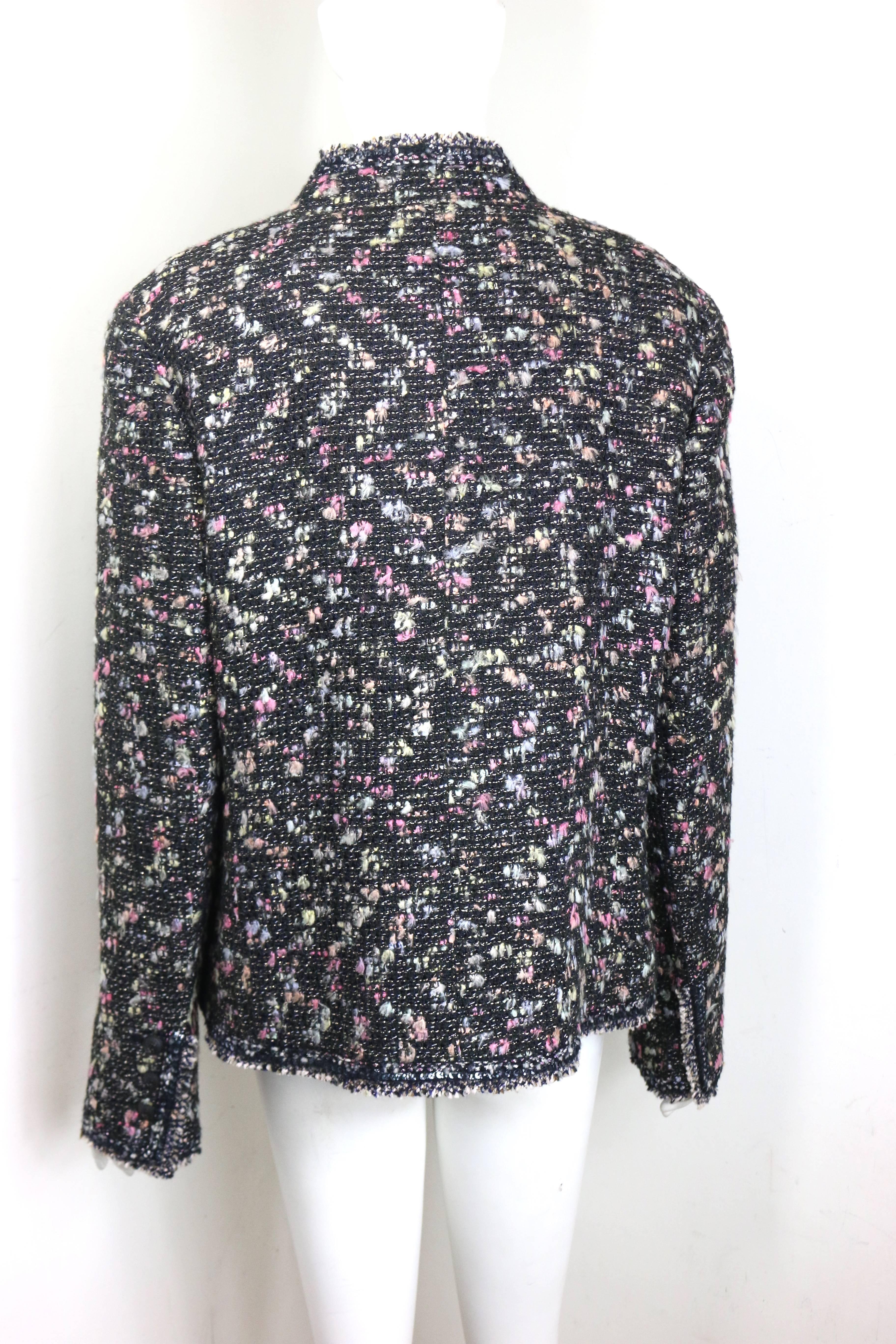 Chanel Black Multi Colours Tweed Jacket and Sleeveless Top Ensembles For Sale 3