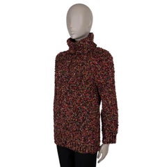 CHANEL black multi mohair 15K SEQUIN TURTLENCK Sweater 40 M