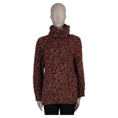 CHANEL black multi mohair 15K SEQUIN TURTLENCK Sweater 40 M
