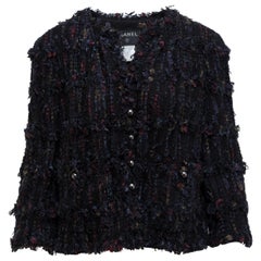 Chanel Black Multicolor Boucle Jacket